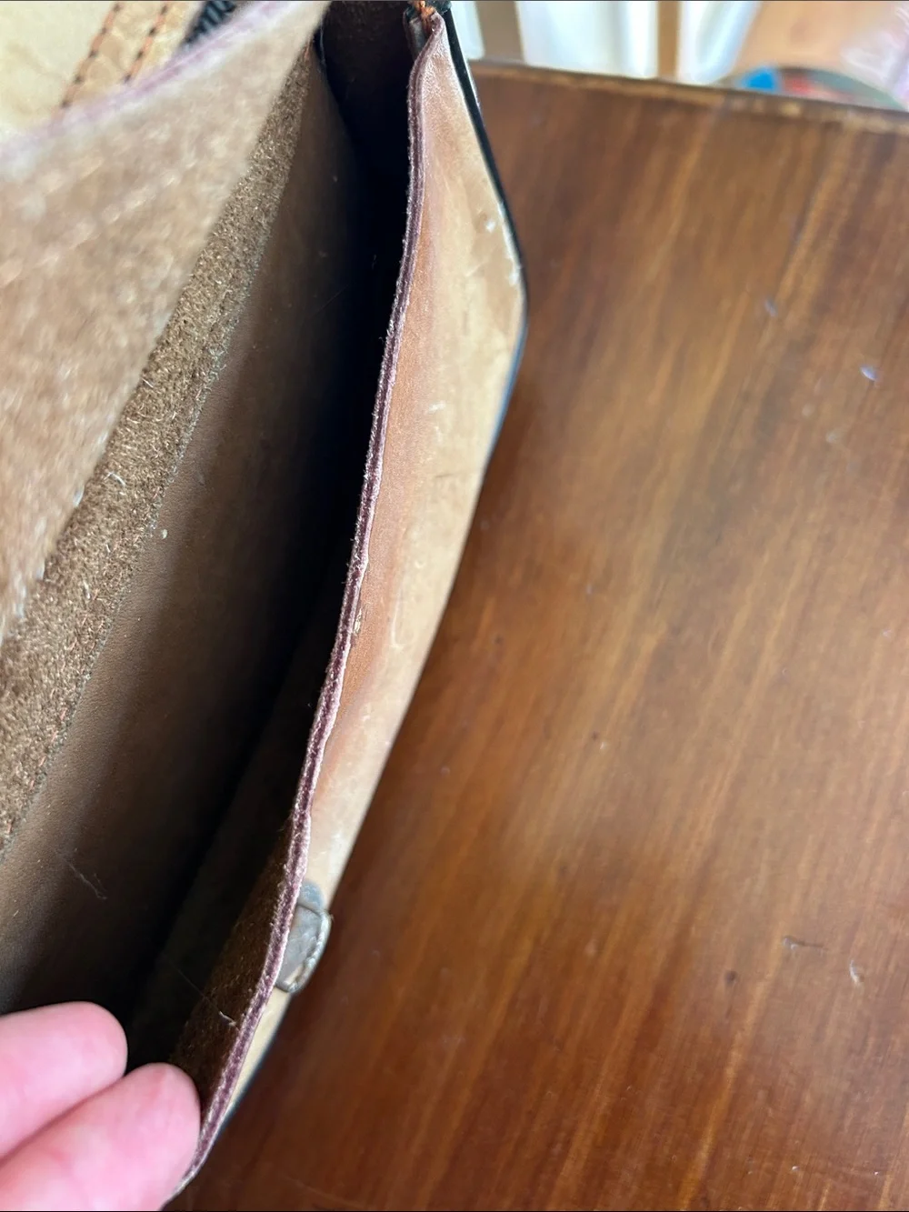 Vintage Perrin The Sportsman 502 Tan Leather Camera Messenger Bag w/ Patina